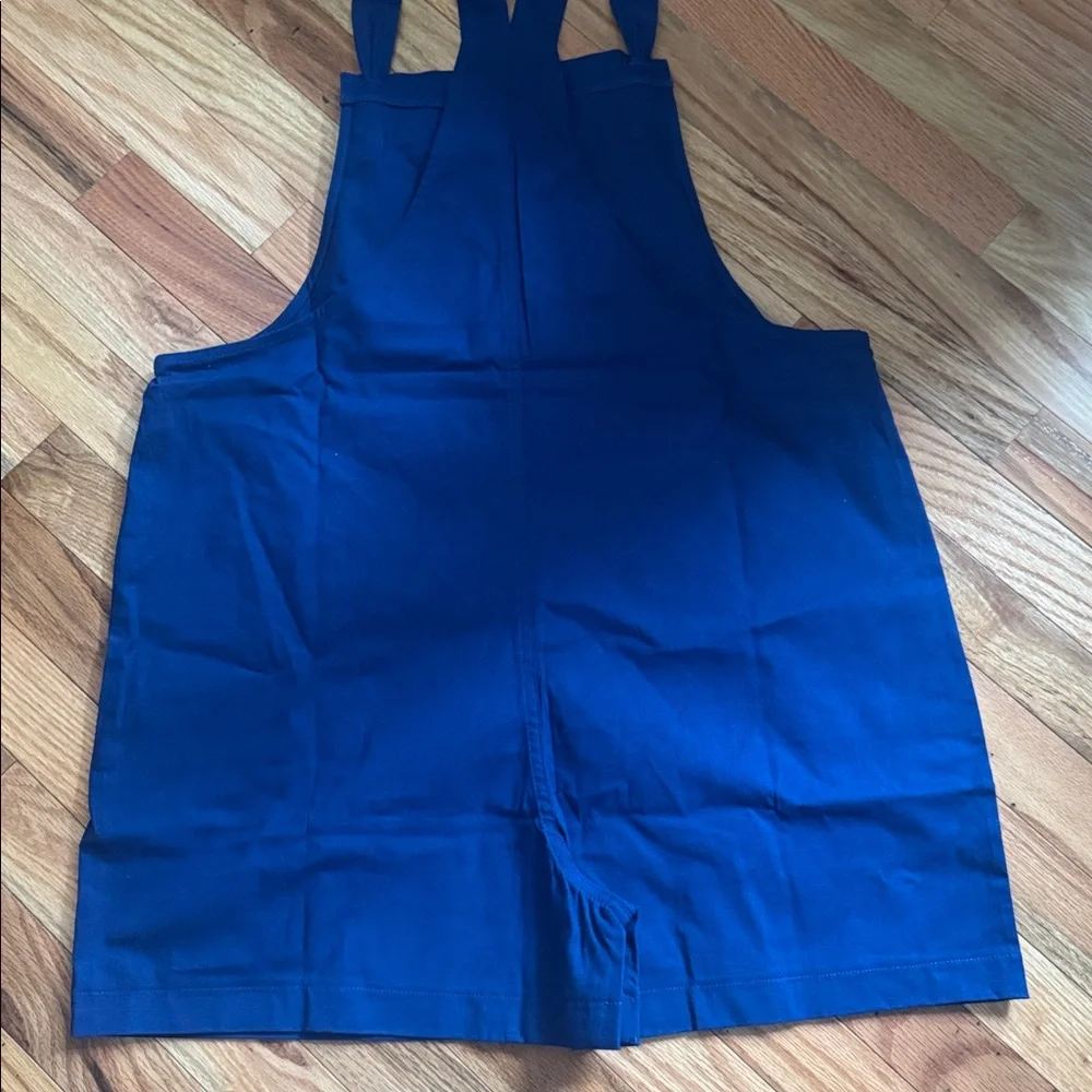 NWOT Zenana Knotted Strap Overall Romper With Pockets Size Large Blue - Picture 5 of 8